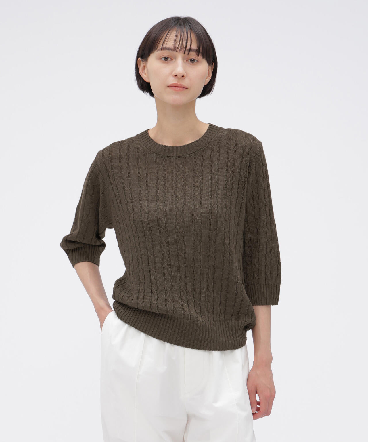 CABLE KNIT LINEN KNITWEAR