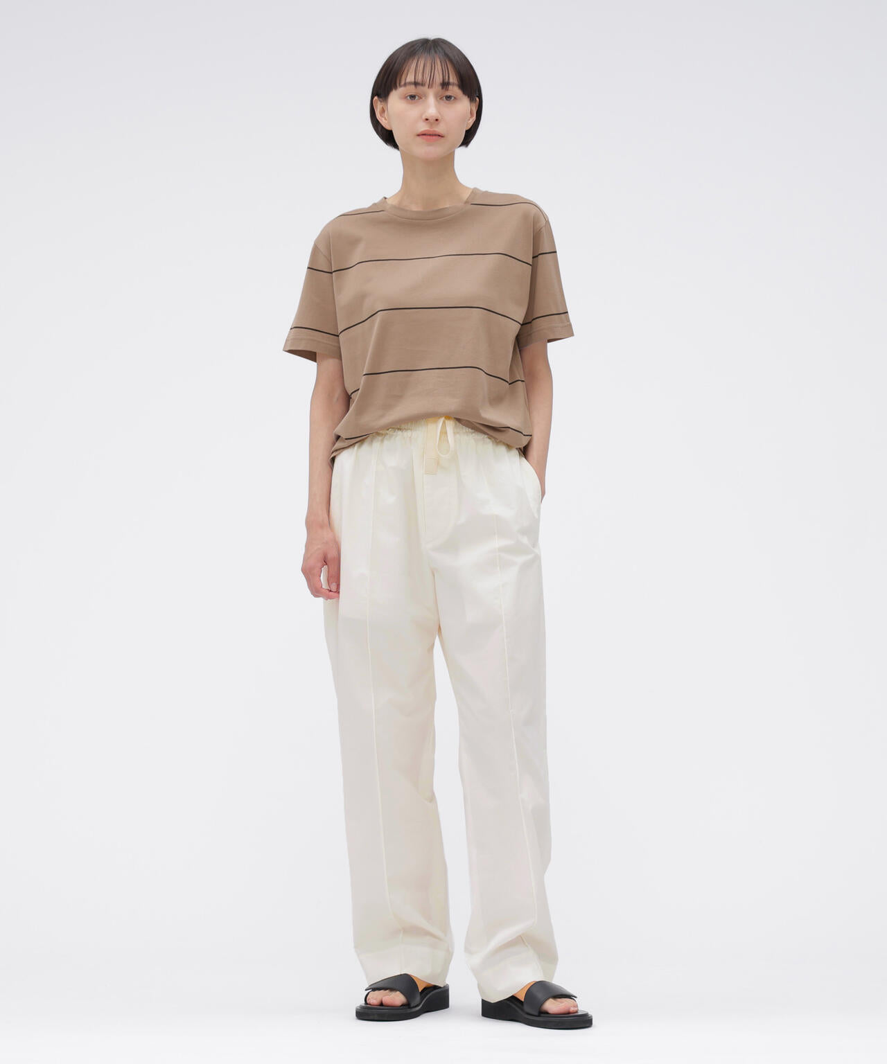 FINE COTTON STRIPE JERSEY TOP