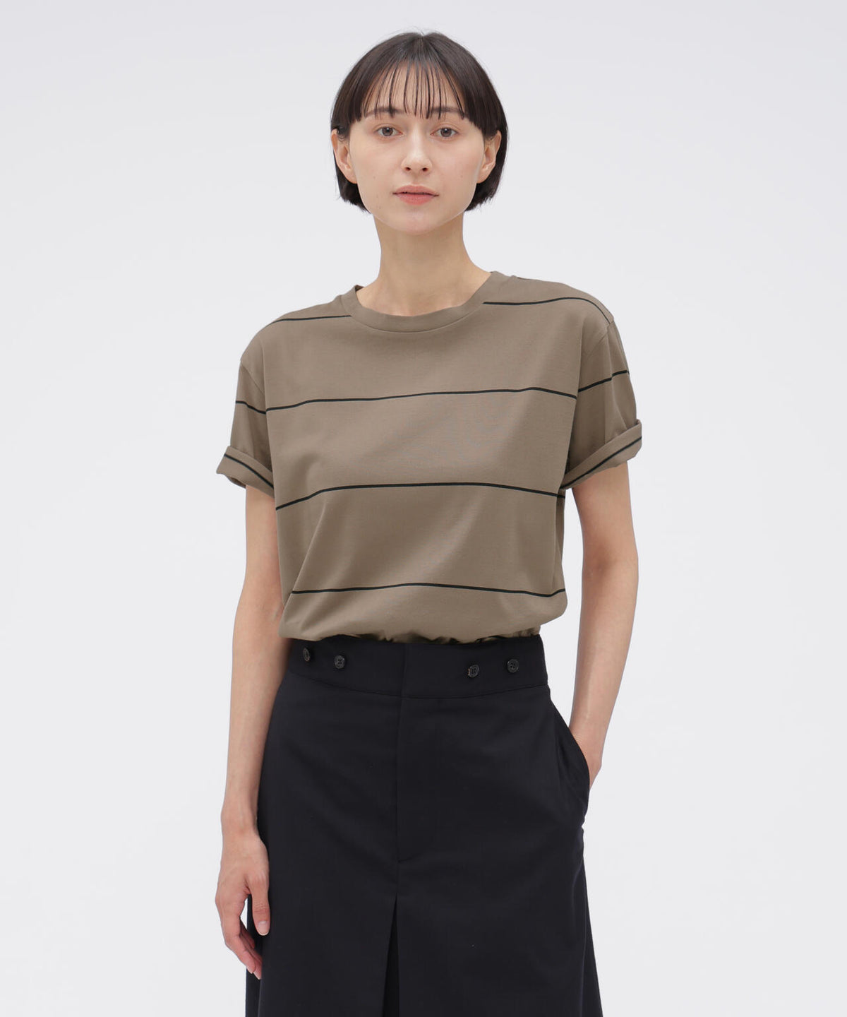 FINE COTTON STRIPE JERSEY TOP