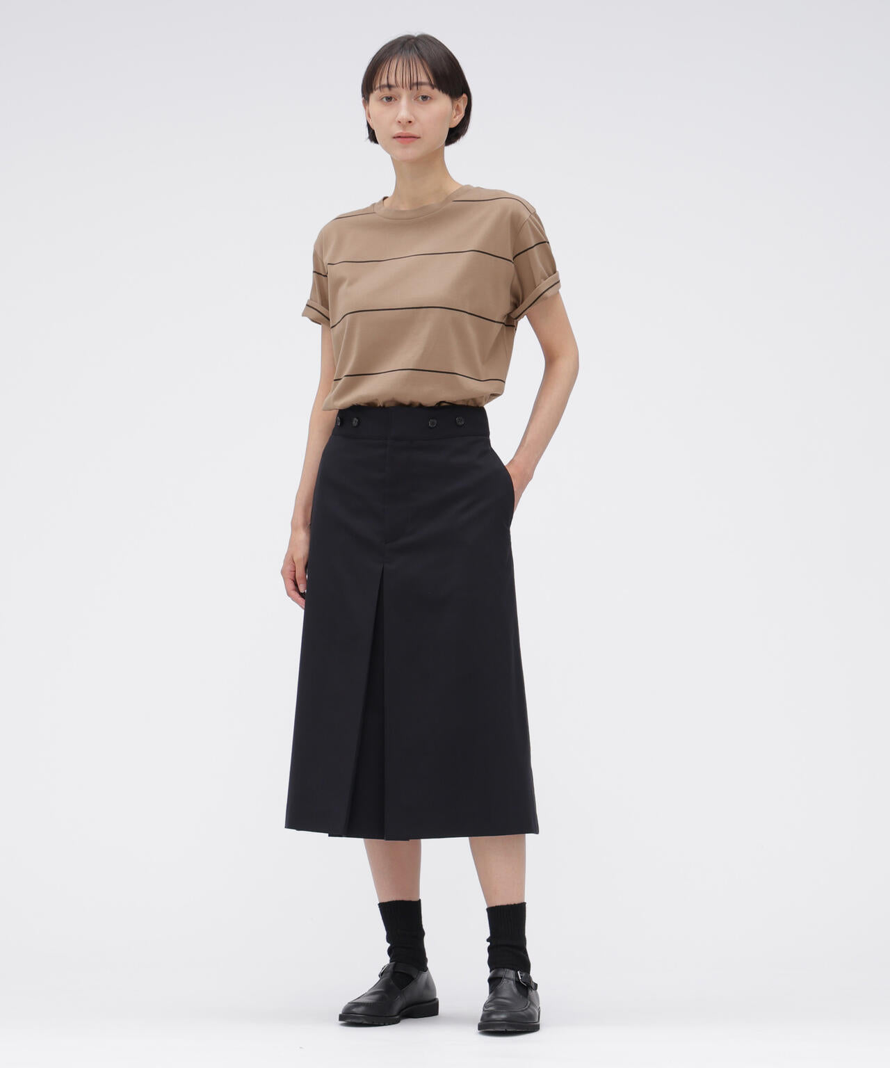 FINE COTTON STRIPE JERSEY TOP