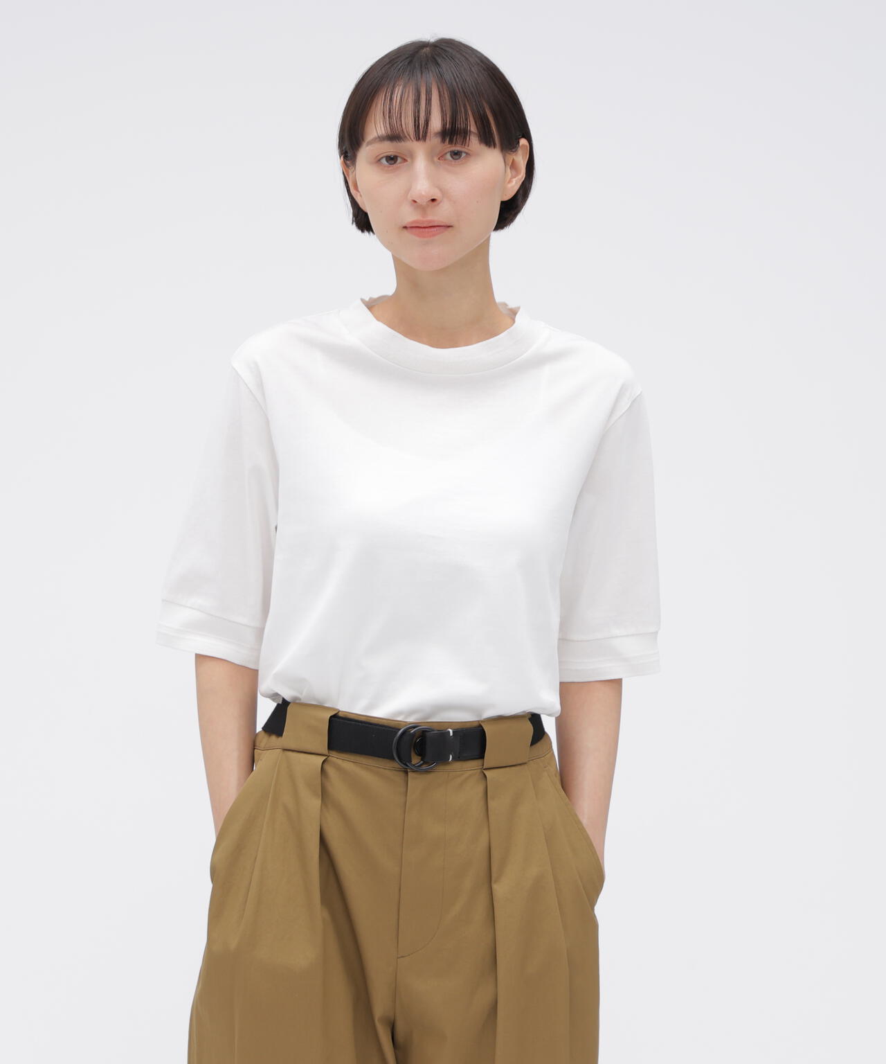 COTTON LINEN JERSEY TOP