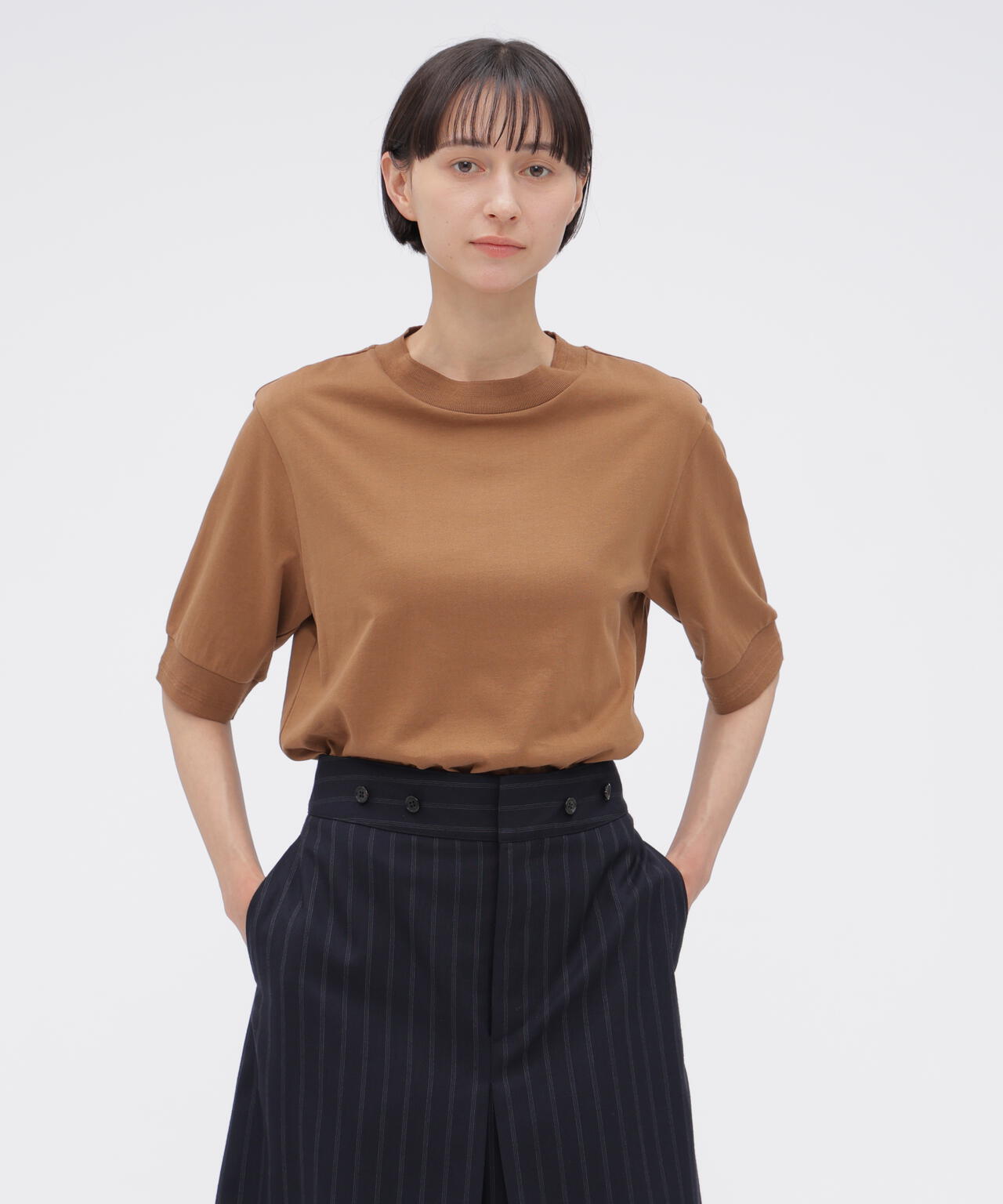 COTTON LINEN JERSEY TOP