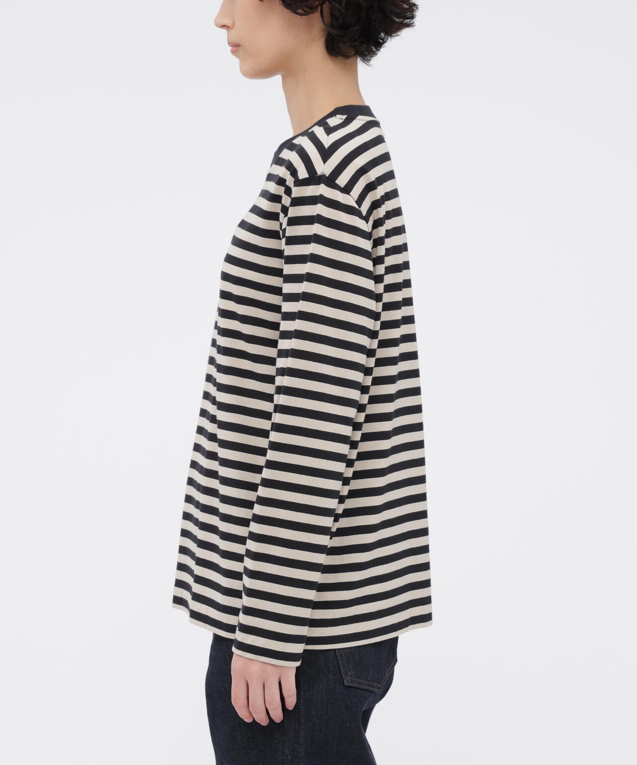 STRIPE COTTON JERSEY TOP