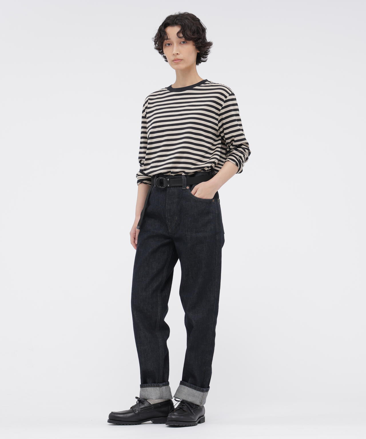STRIPE COTTON JERSEY TOP