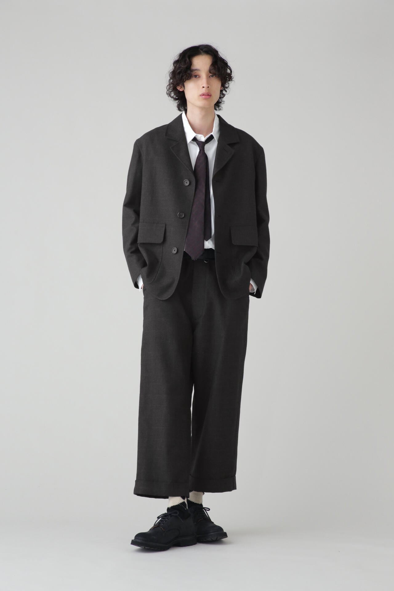 DRY GLENCHECK WOOL LINEN