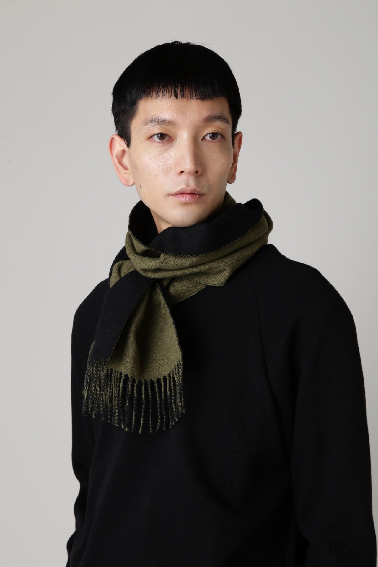 DOUBLE FACED WOOL CASHMERE SCARF