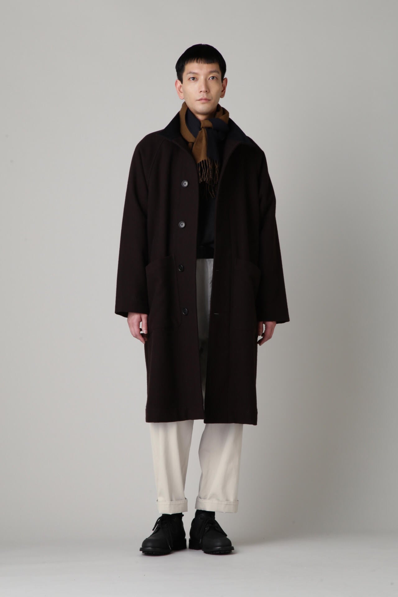 DOUBLE FACED WOOL CASHMERE SCARF