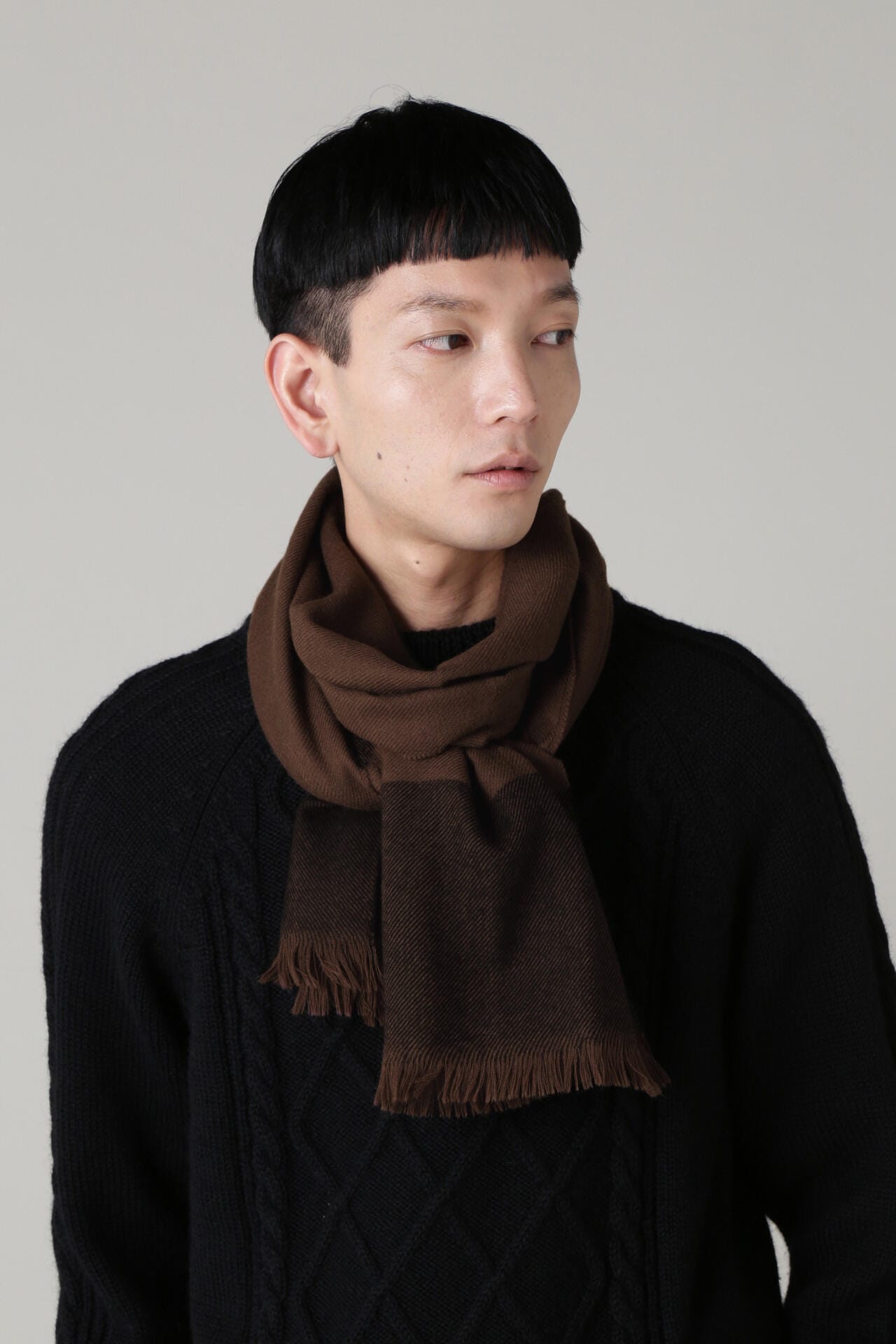 PANEL PATTERN WOOL SCARF