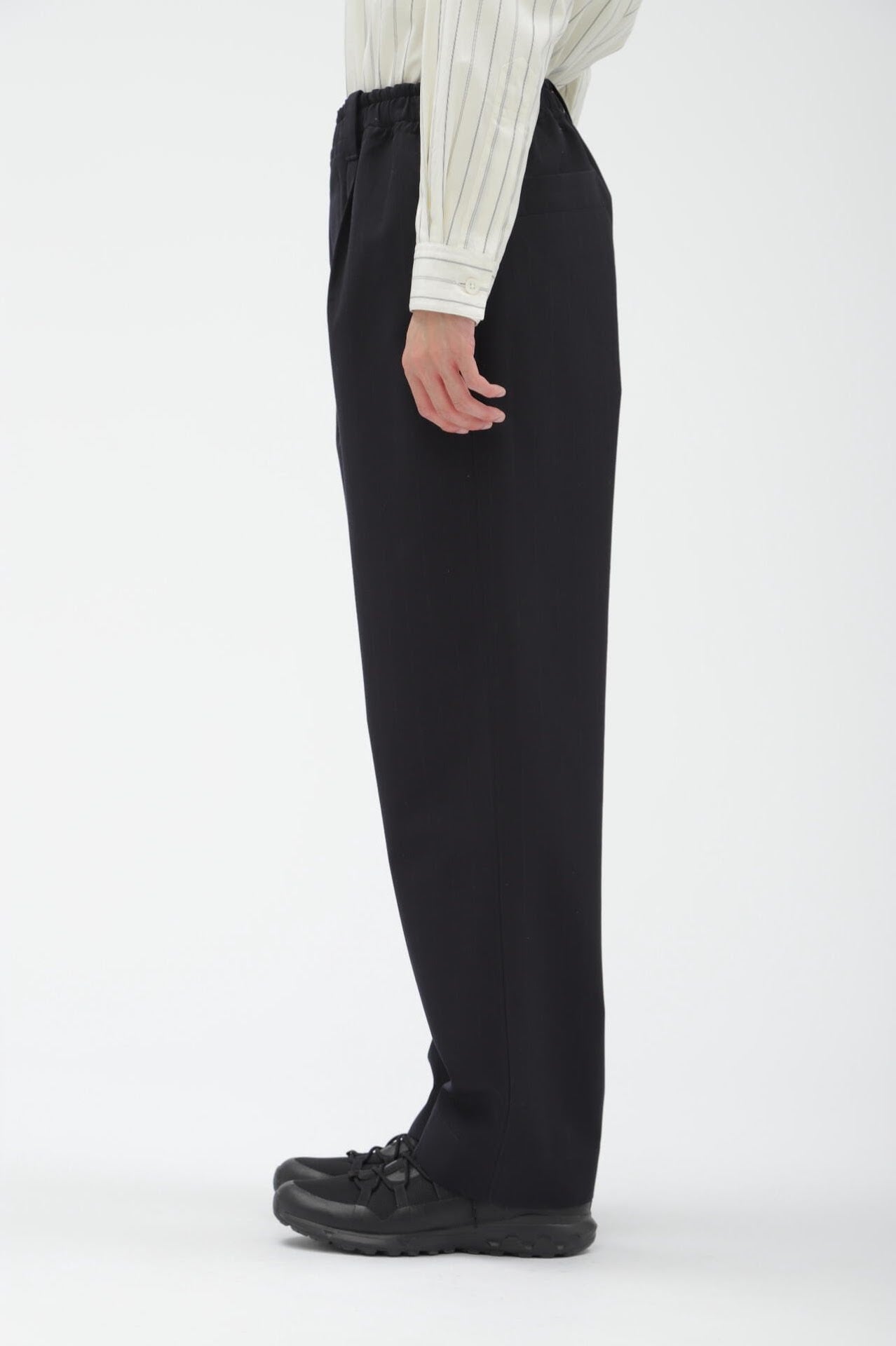 WIDE STRIPE WOOL PLAINWEAVE
