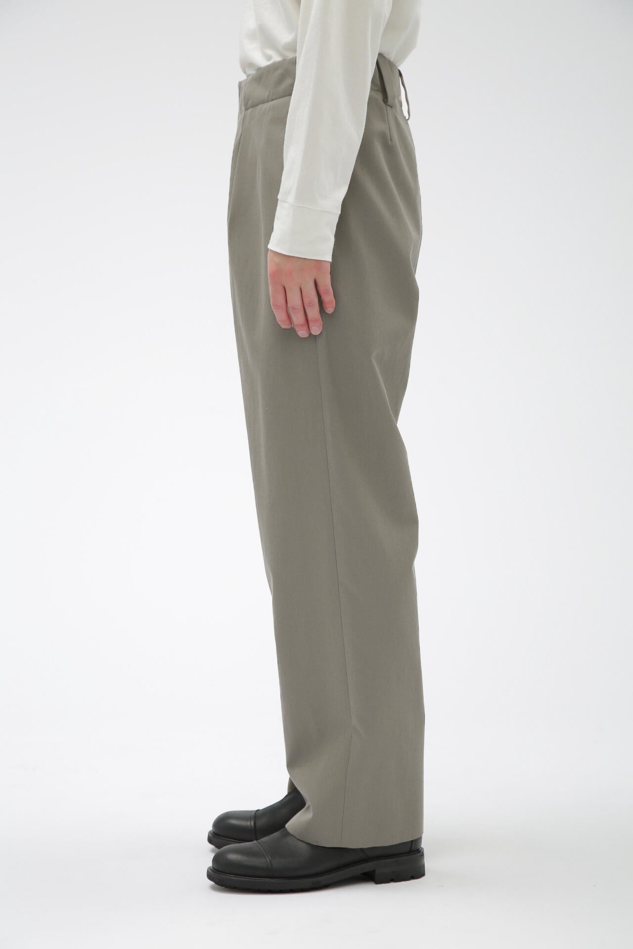 DRY WOOL COTTON TWILL TROUSERS