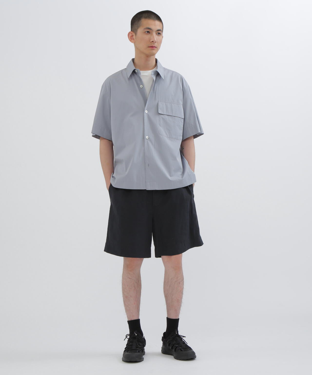 COMPACT COTTON PLAINWEAVE SHIRT