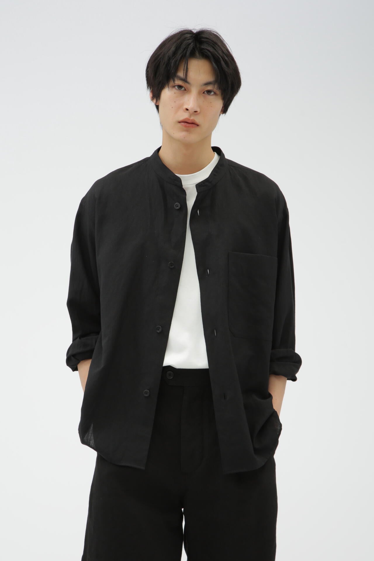 DRY WOOL LINEN PLAINWEAVE SHIRT