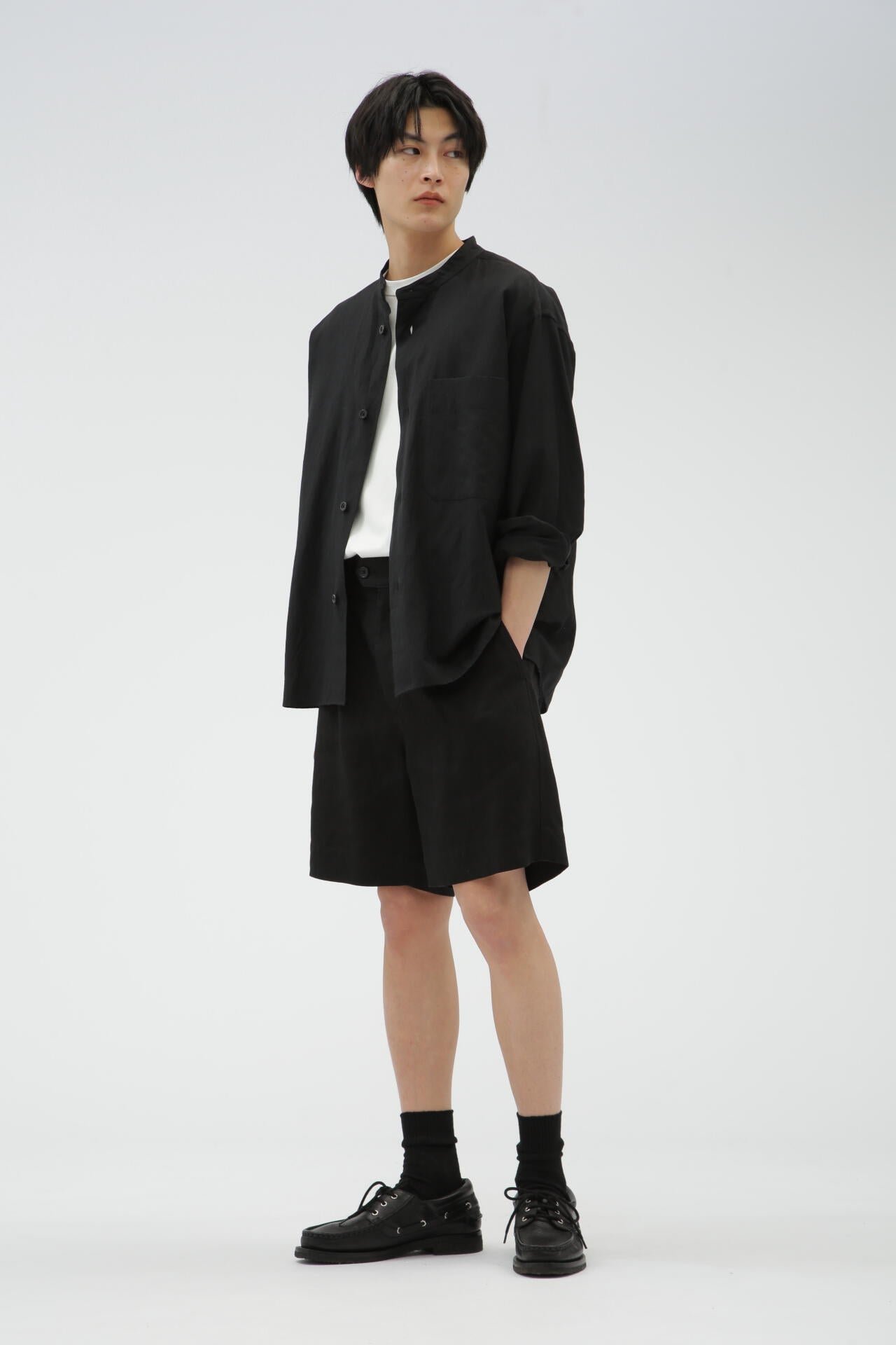 DRY WOOL LINEN PLAINWEAVE SHIRT