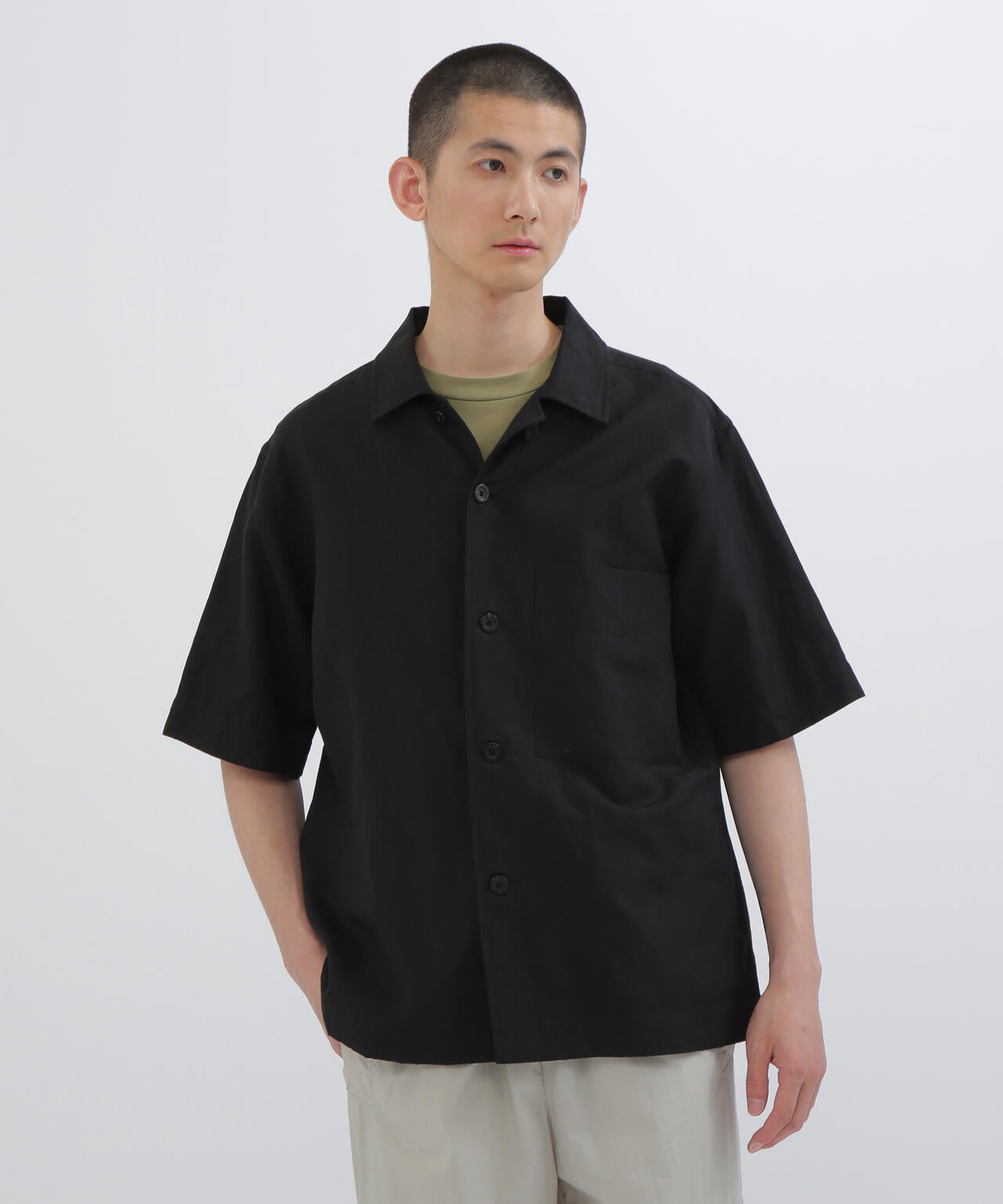 DRY WOOL LINEN PLAINWEAVE SHIRT