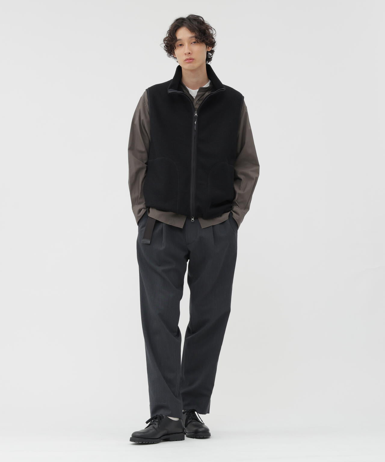 WOOL NYLON COMPRESSED JERSEY BLOUSON
