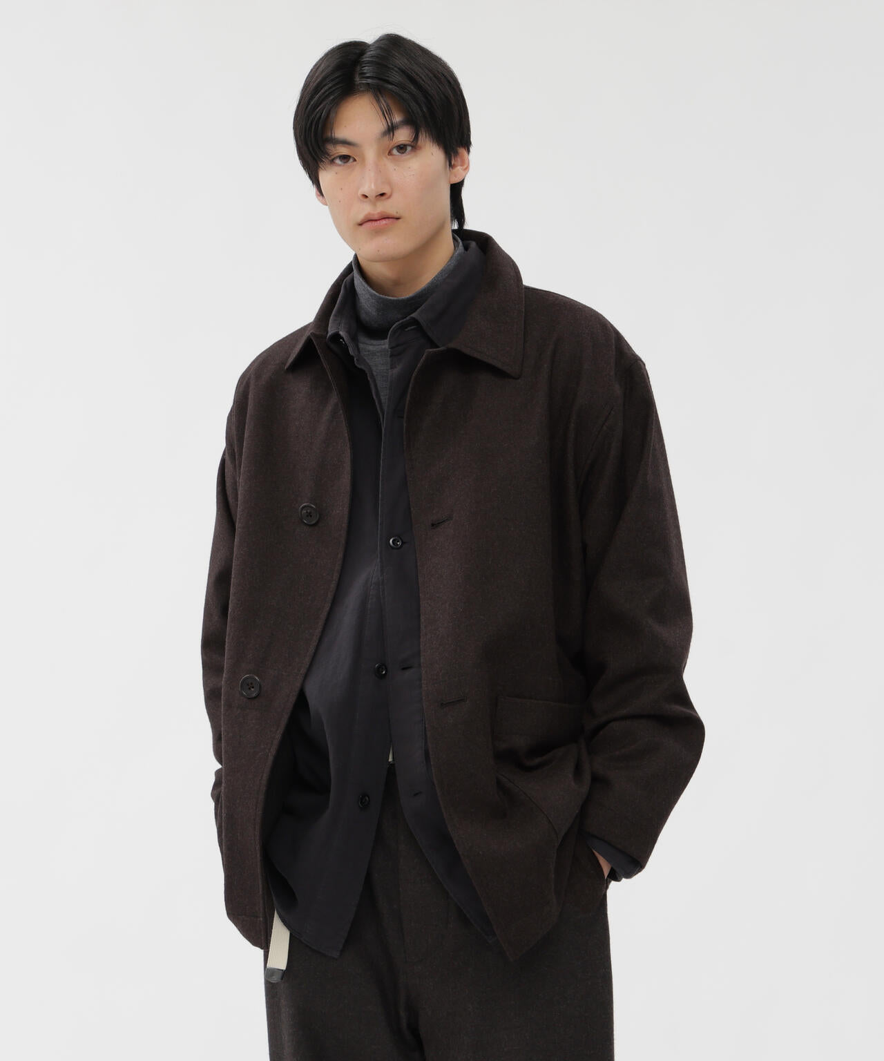 COMPACT YARN DYED WOOL BLOUSON