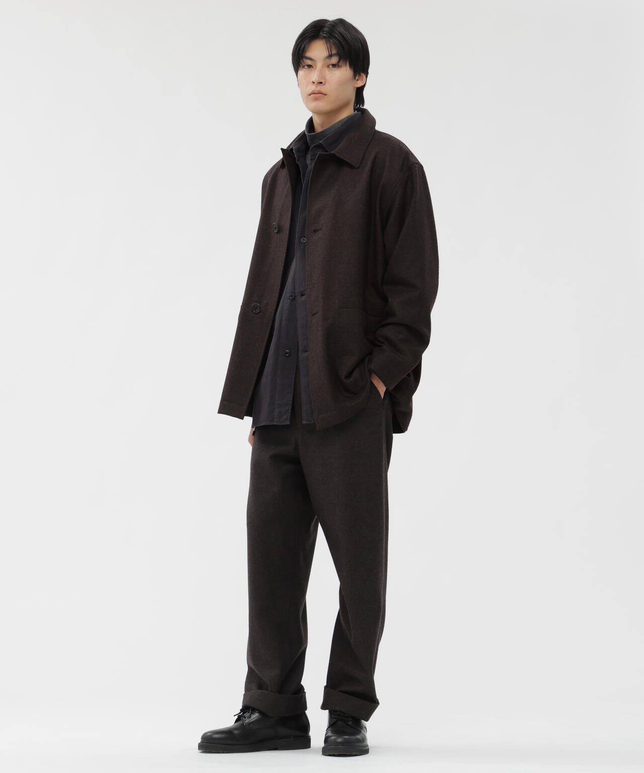 COMPACT YARN DYED WOOL BLOUSON