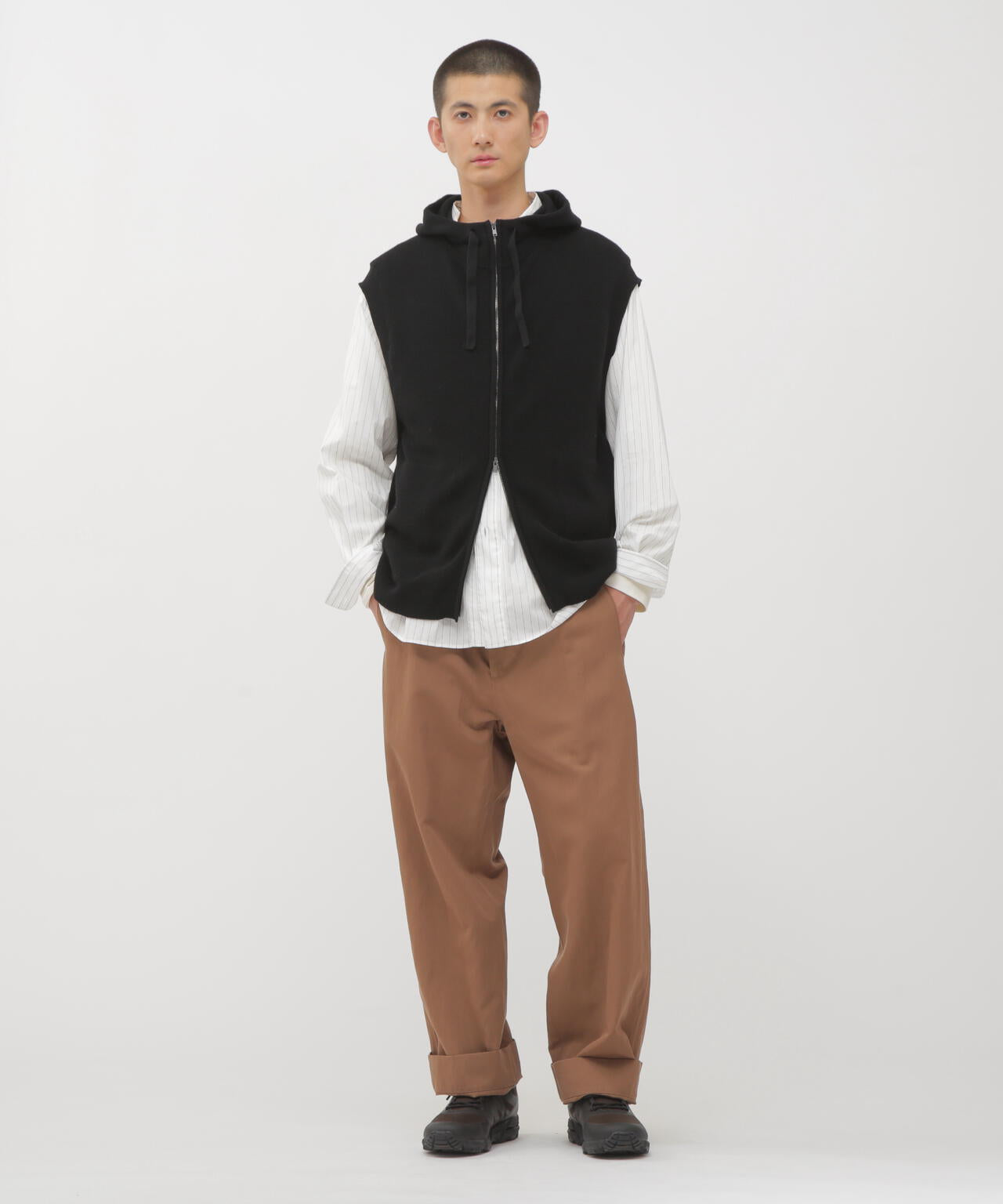 DRY WOOL LINEN TWILL TROUSERS