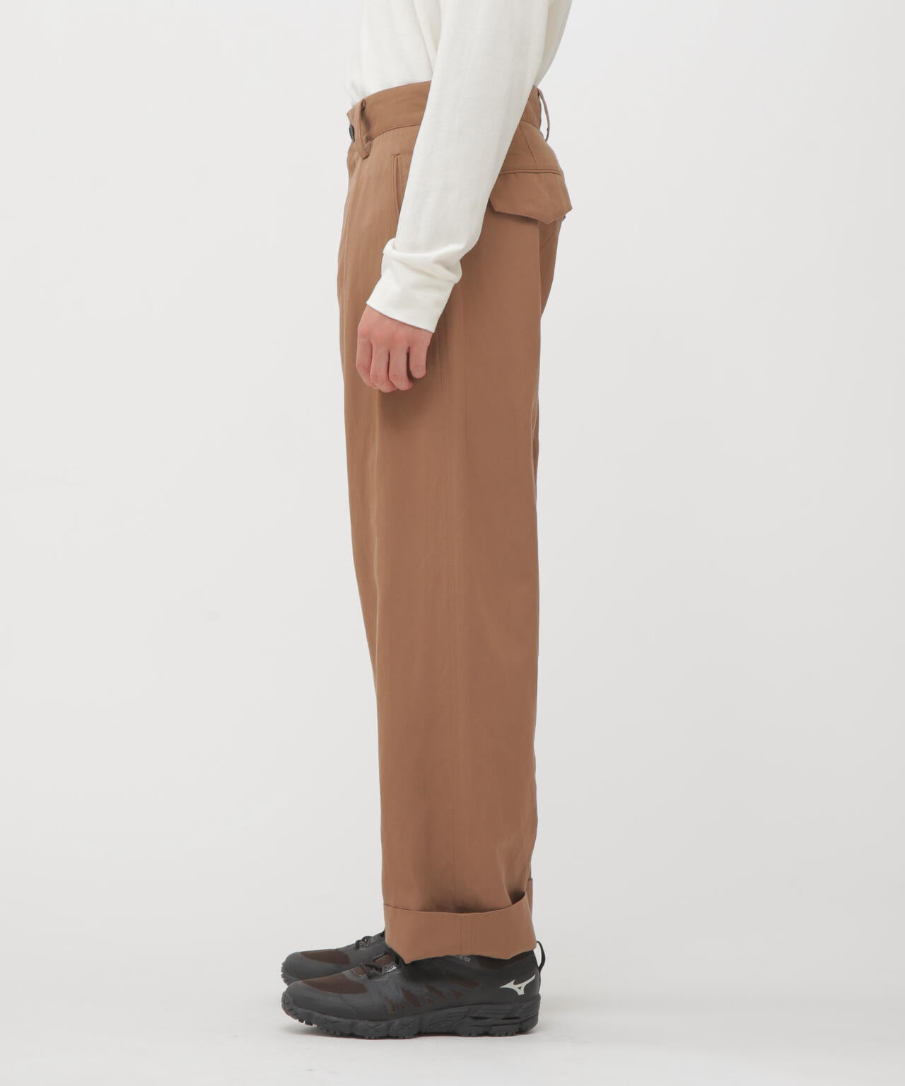 DRY WOOL LINEN TWILL TROUSERS