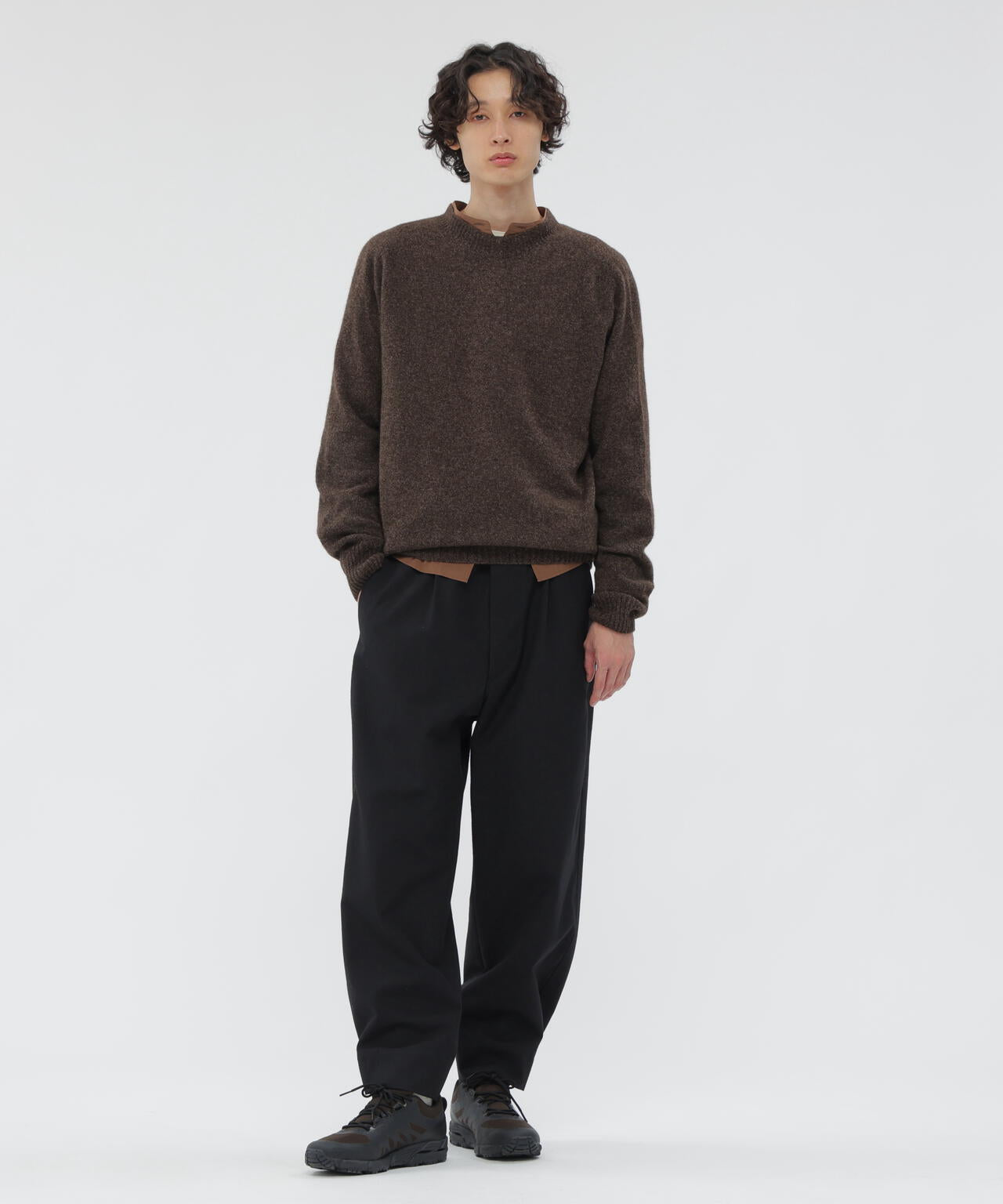 DRY WOOL PLAINWEAVE TROUSERS