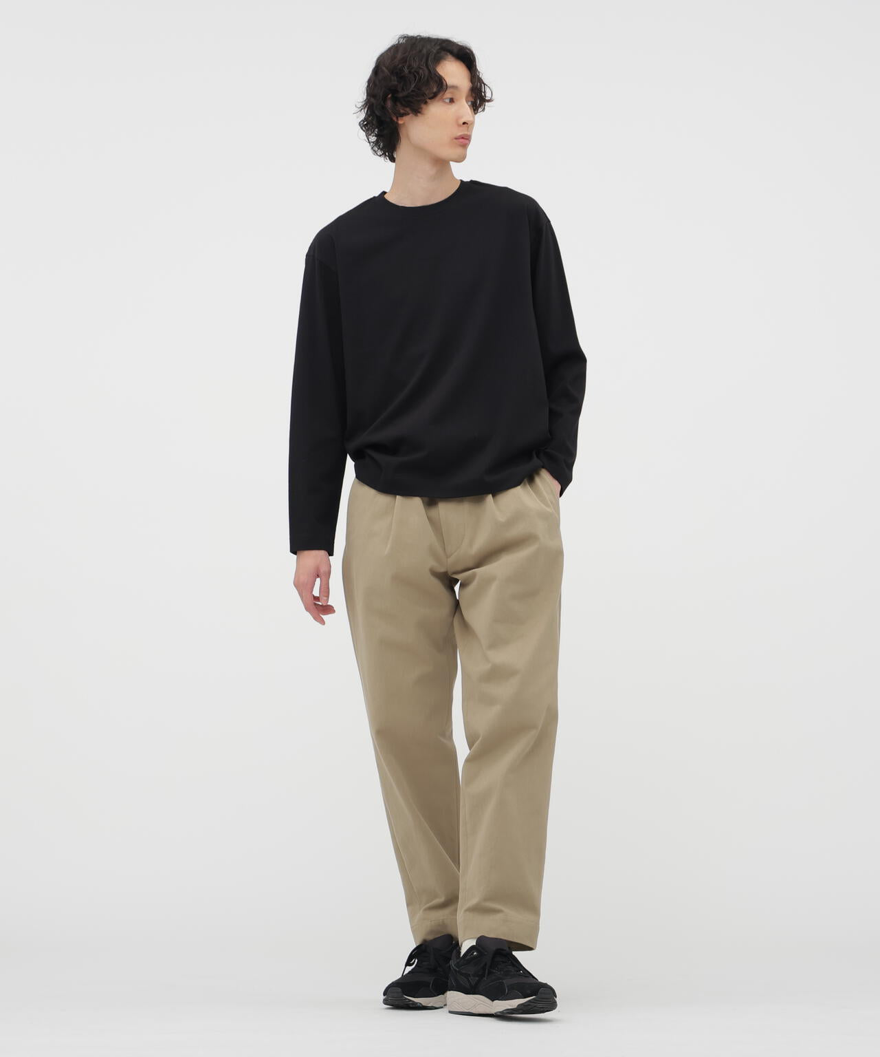 IRREGULAR COTTON TWILL TROUSERS