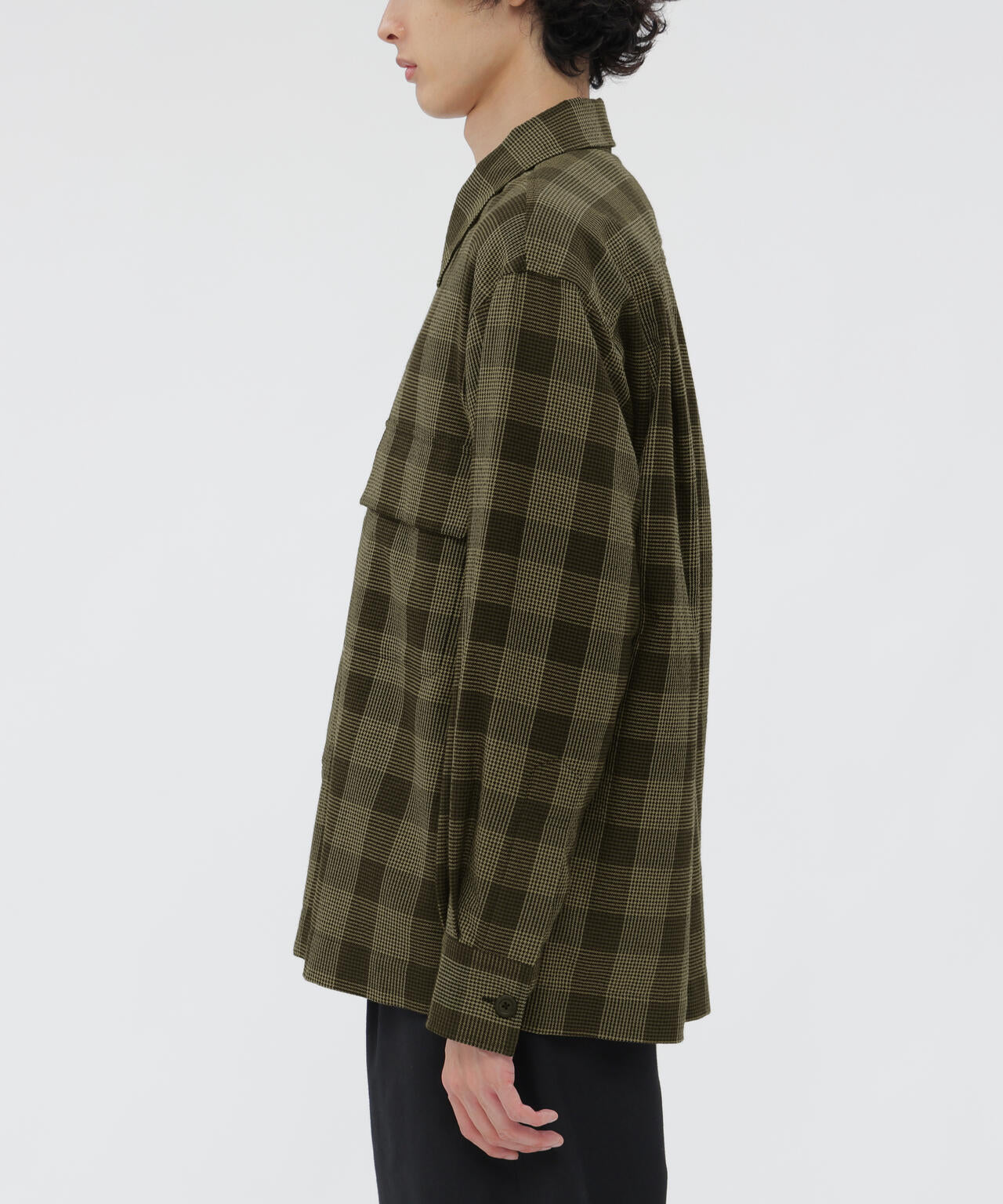 GRAPHIC YARN DYED WOOL COTTON SHIRT