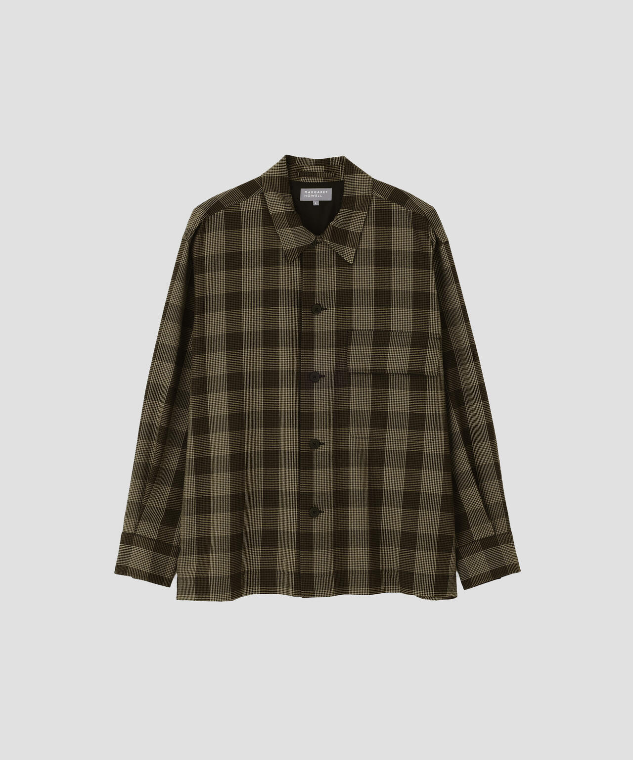 GRAPHIC YARN DYED WOOL COTTON SHIRT