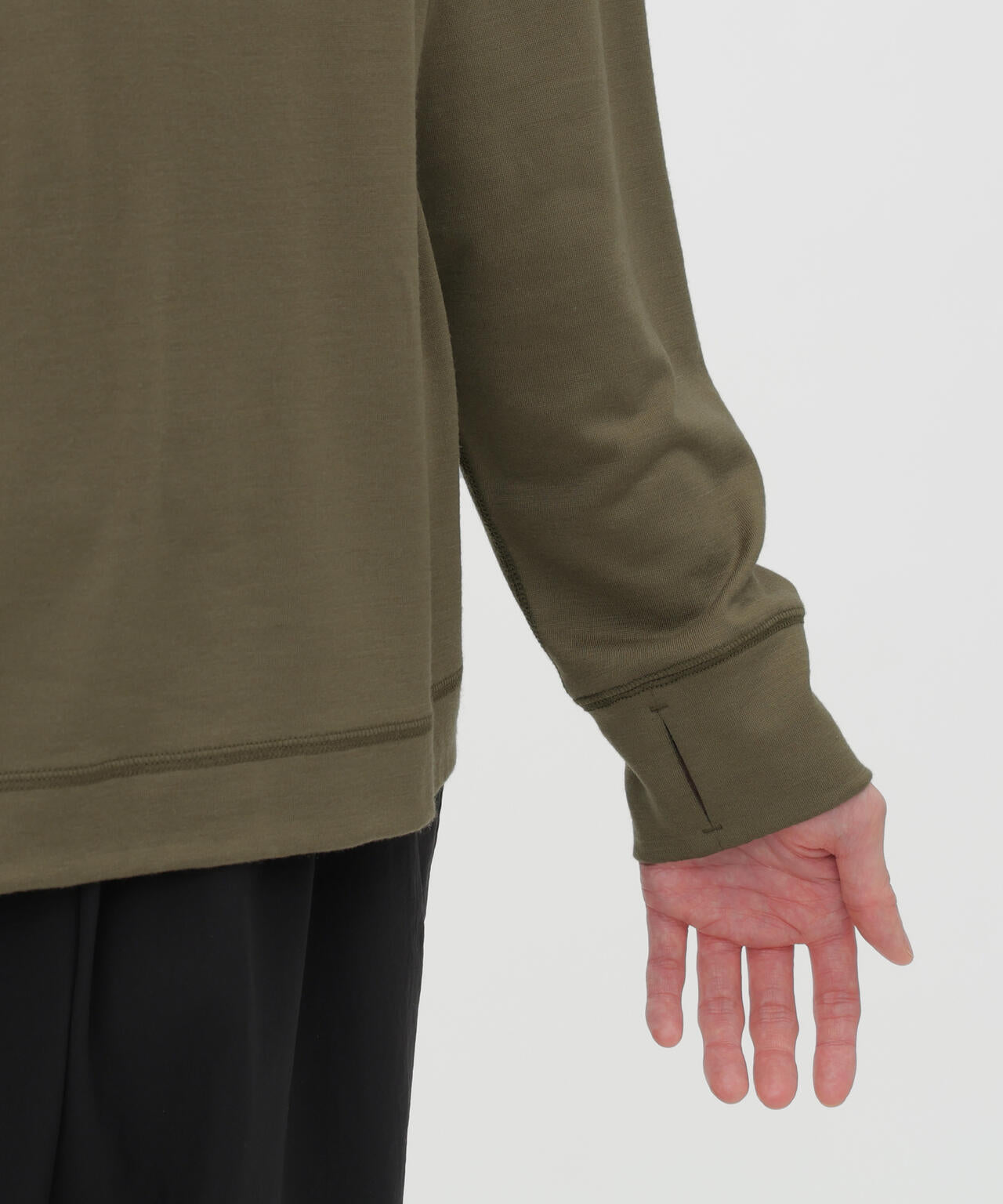 FINEGAUGE WASHABLE WOOL JERSEY TOP