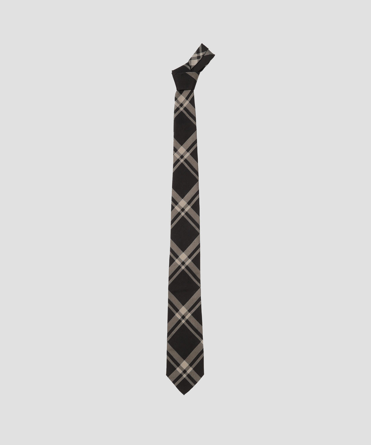 TWO COLOUR TARTAN SILK TIE
