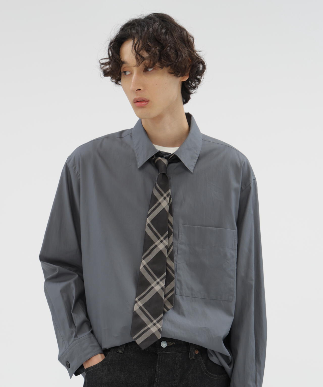 TWO COLOUR TARTAN SILK TIE