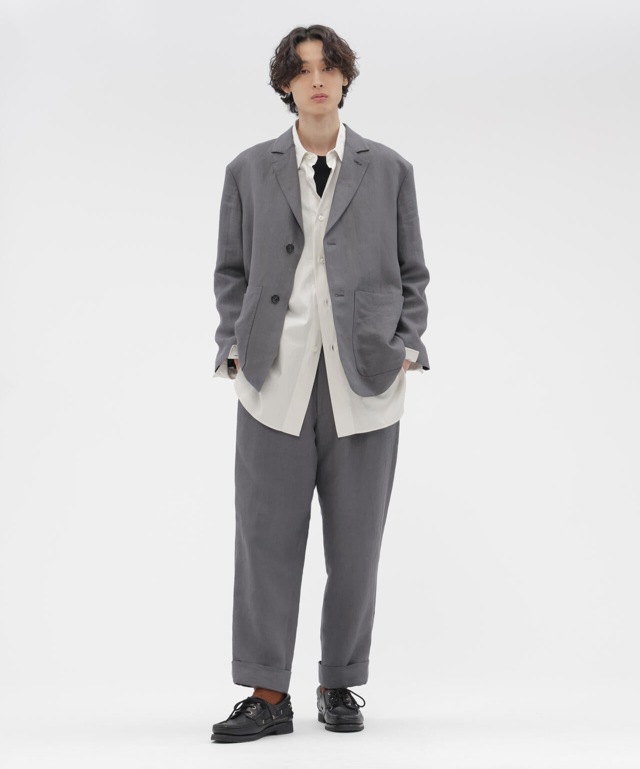 COMPACT LINEN TWILL TROUSERS