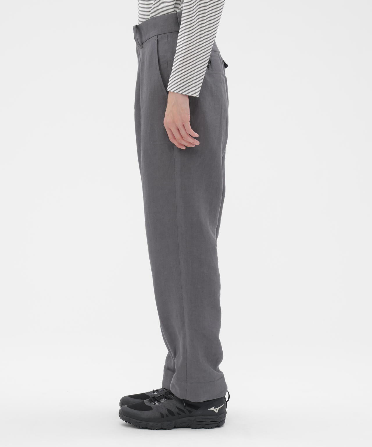 COMPACT LINEN TWILL TROUSERS