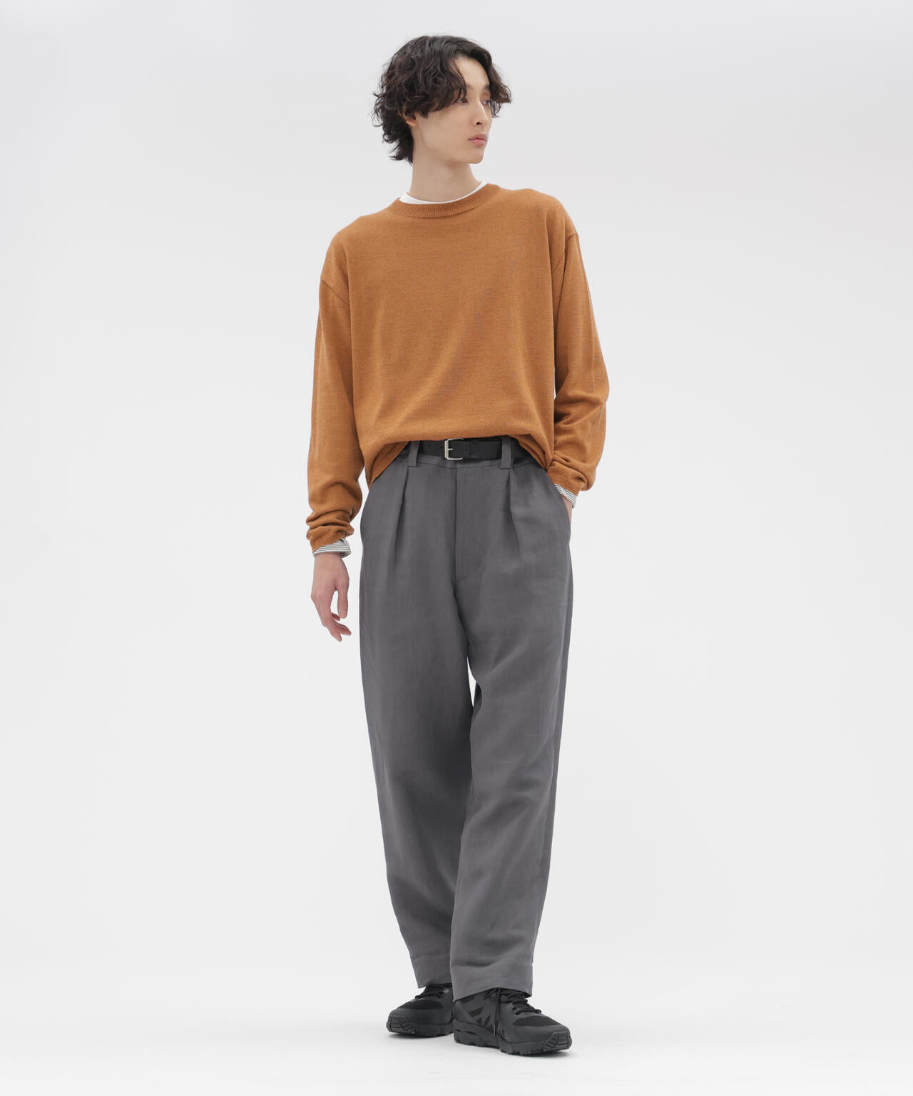 COMPACT LINEN TWILL TROUSERS