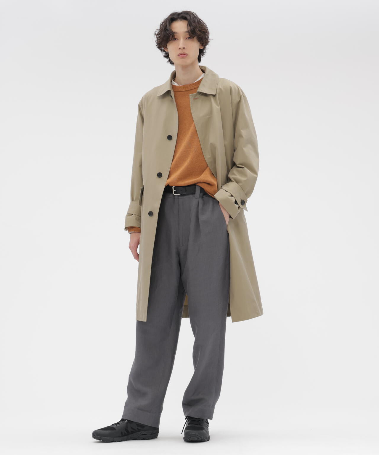 COMPACT LINEN TWILL TROUSERS