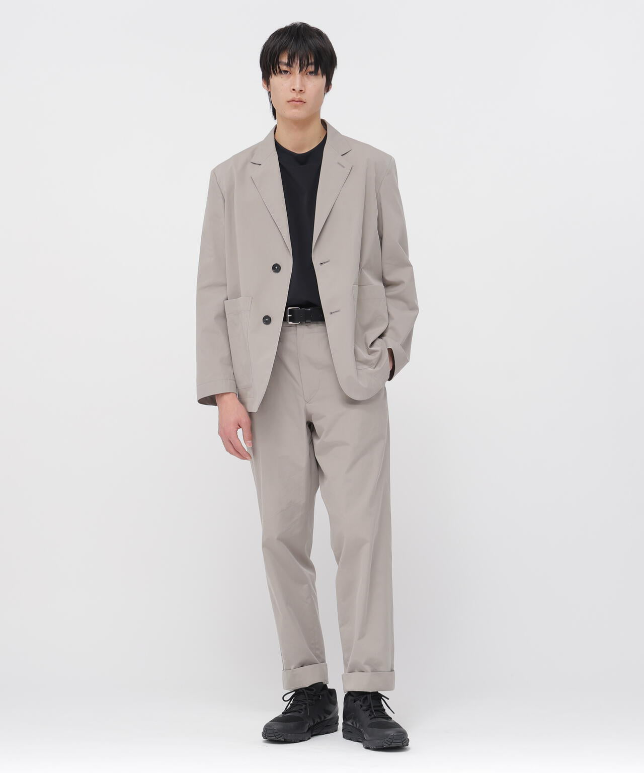 COTTON SILK PLAINWEAVE TROUSERS