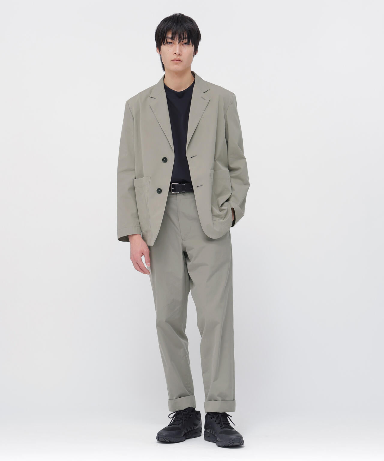 COTTON SILK PLAINWEAVE TROUSERS
