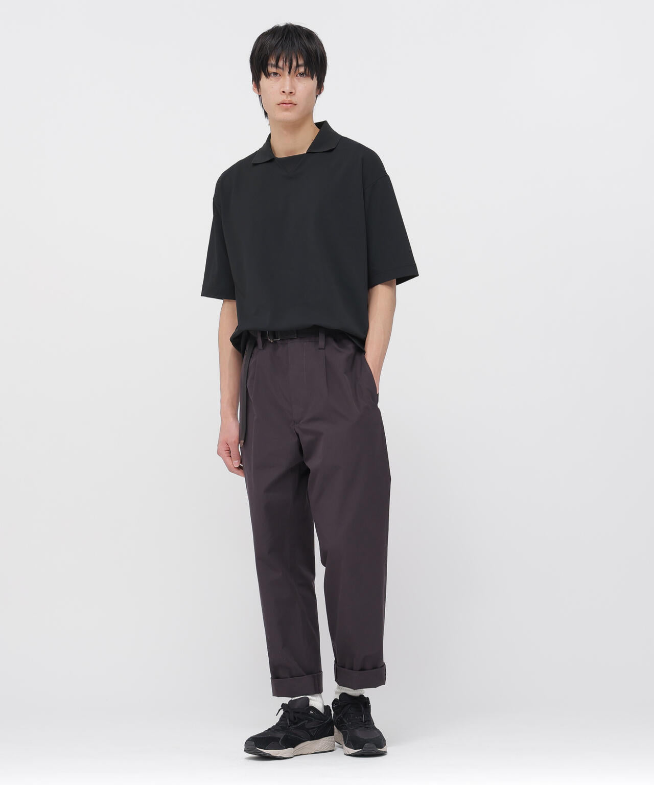 COTTON SILK PLAINWEAVE TROUSERS