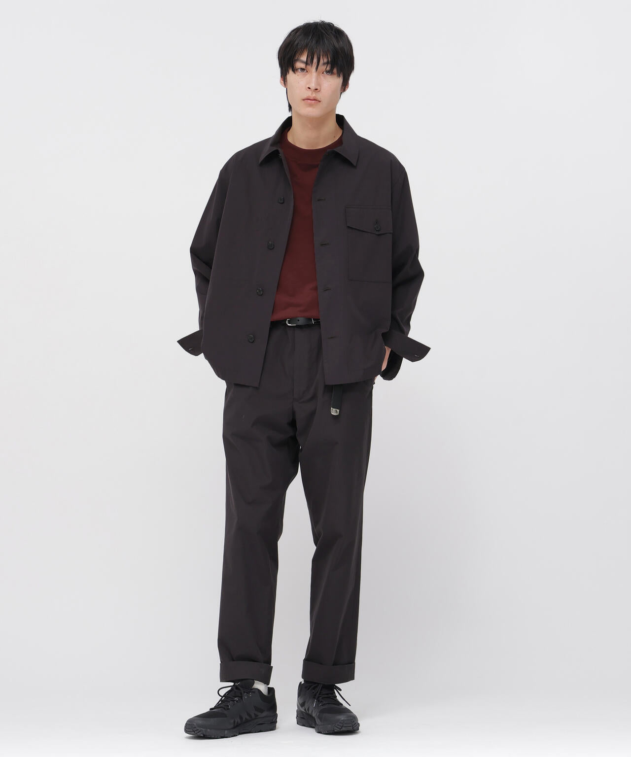 COTTON SILK PLAINWEAVE TROUSERS
