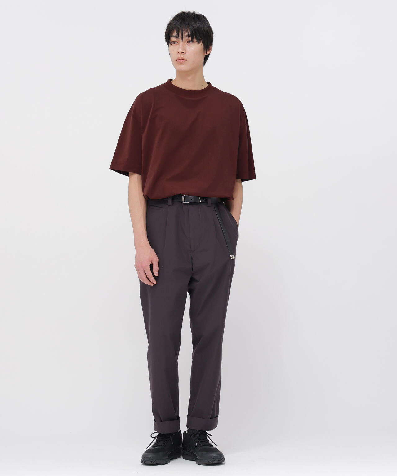 COTTON SILK PLAINWEAVE TROUSERS