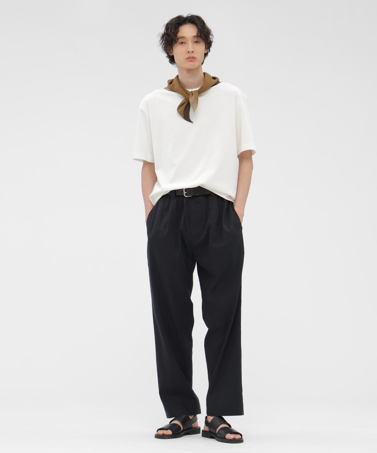 LINEN WOOL SILK PLAINWEAVE TROUSERS
