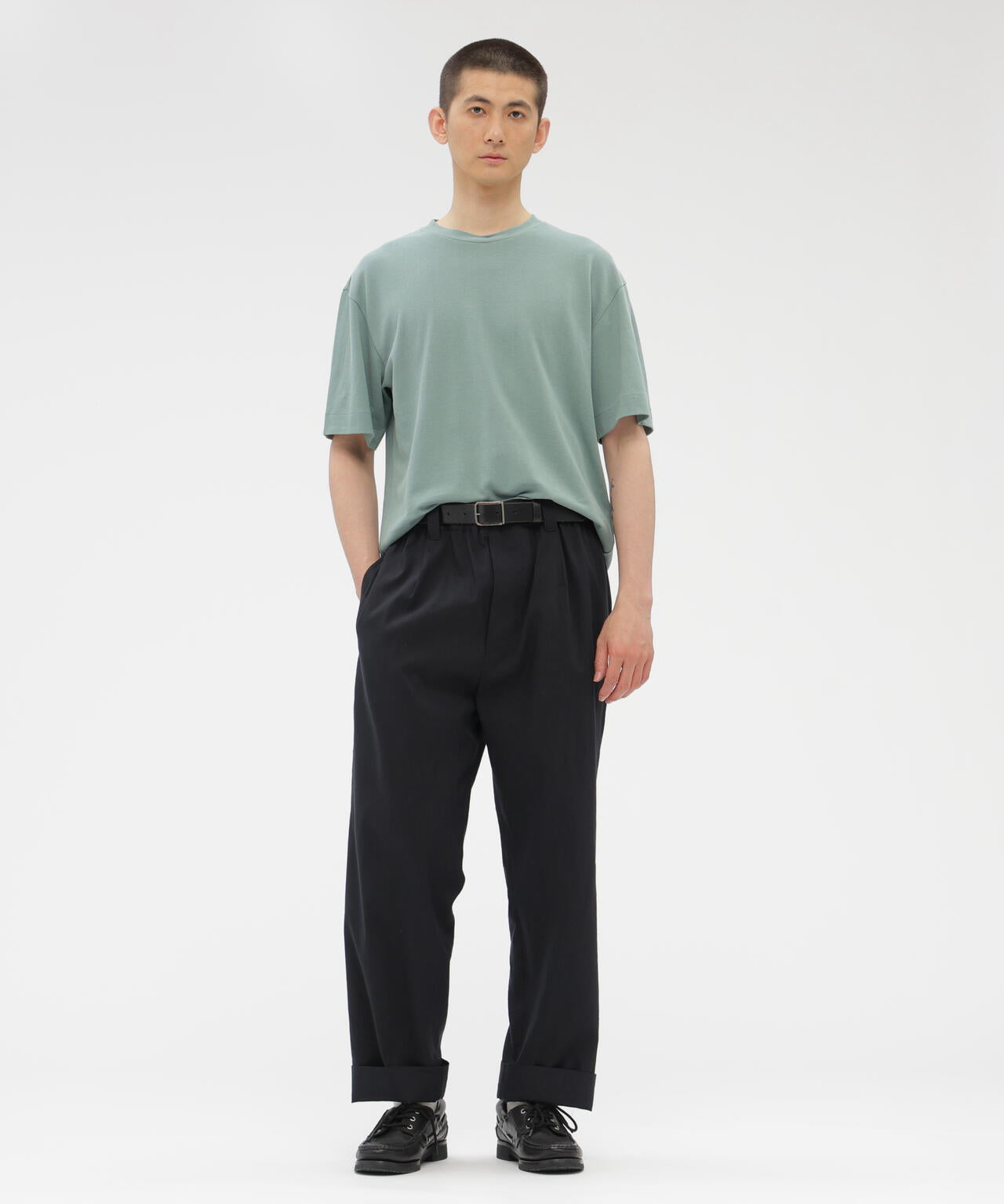 LINEN WOOL SILK PLAINWEAVE TROUSERS