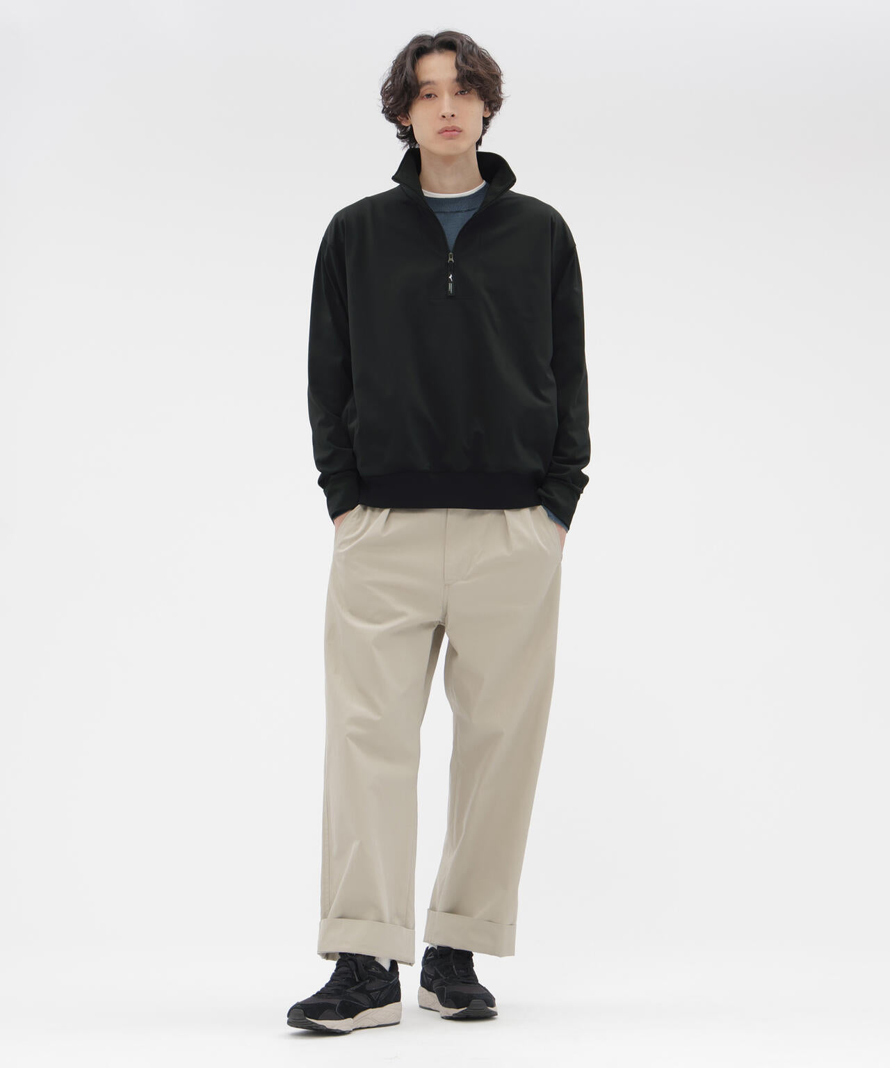 EGYPTIAN COTTON GABARDINE TROUSERS