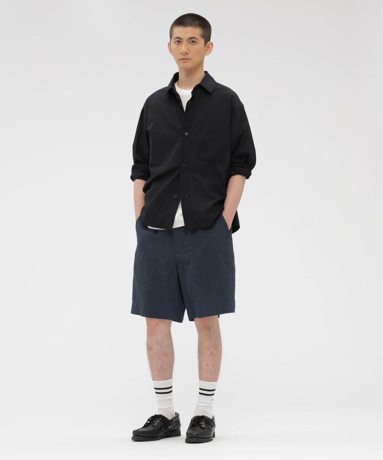 YARN DYED LINEN PLAINWEAVE TROUSERS