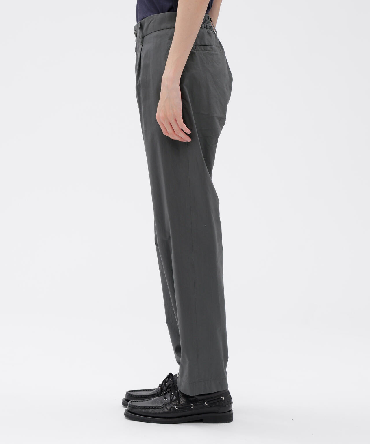 MATT COTTON SILK POPLIN TROUSERS