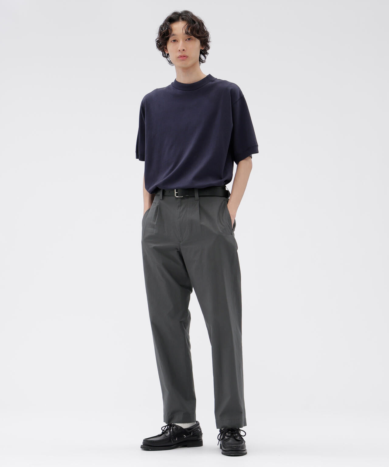 MATT COTTON SILK POPLIN TROUSERS