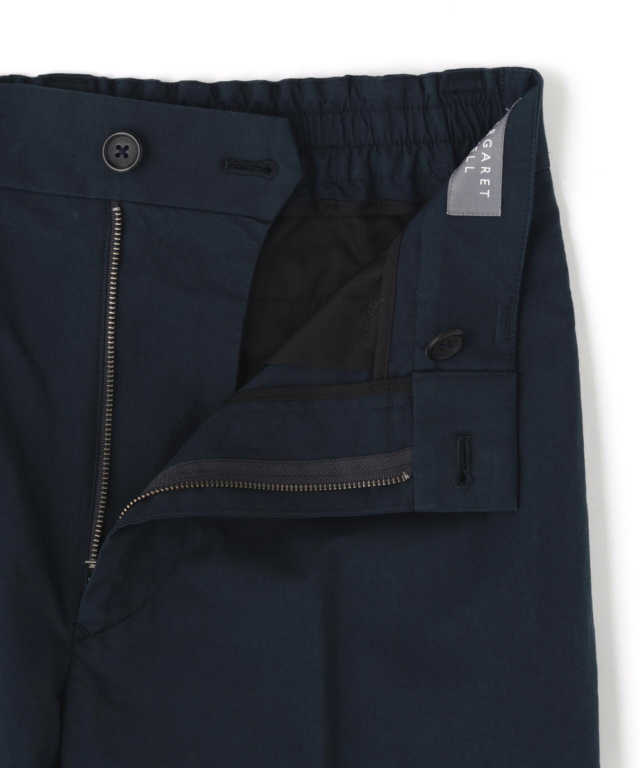 MATT COTTON SILK POPLIN TROUSERS