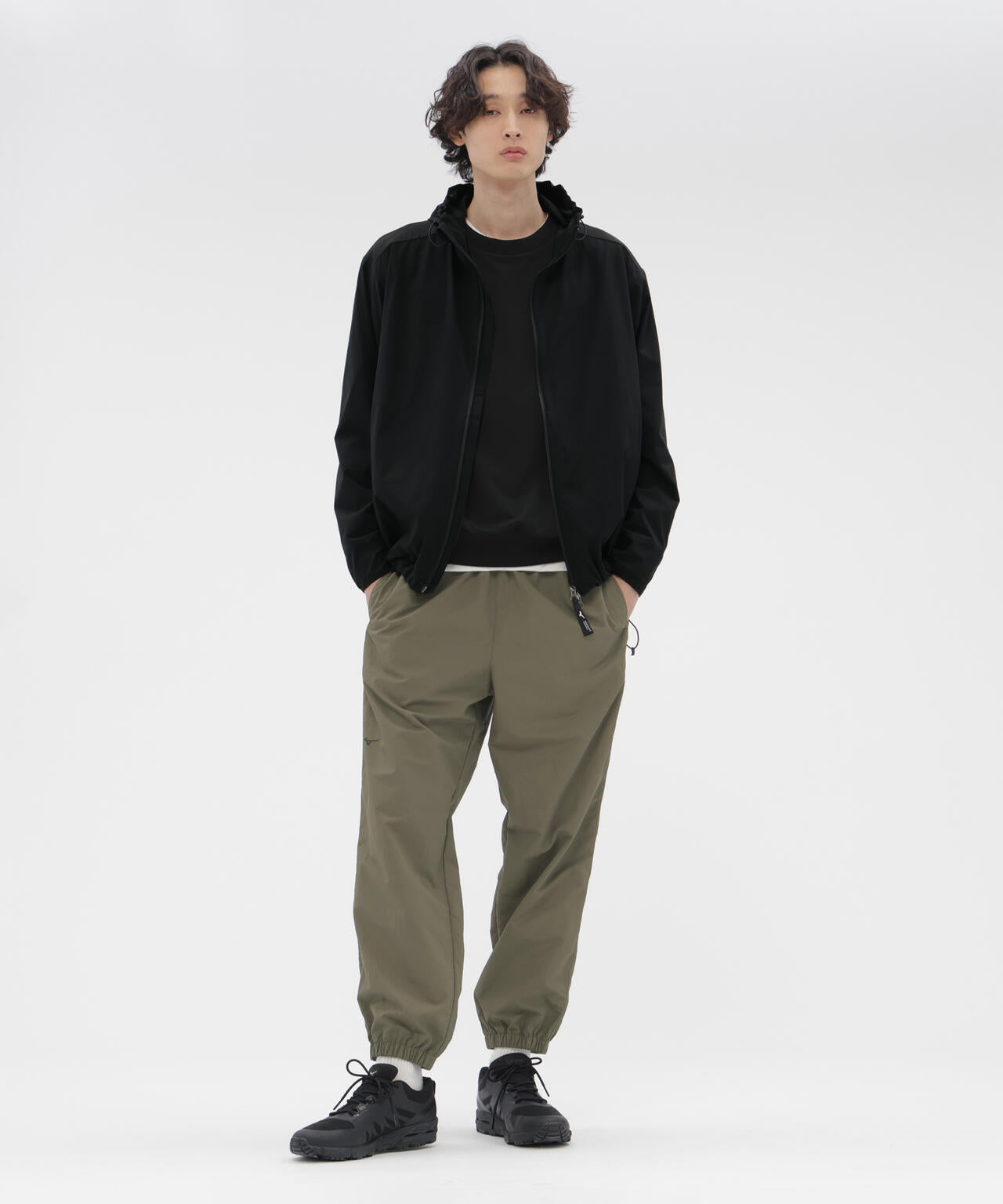 WATER REPELENT NYLON POPLIN TROUSERS