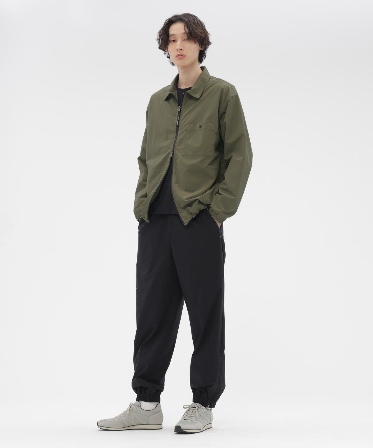 STRETCH POLYESTER TROUSERS