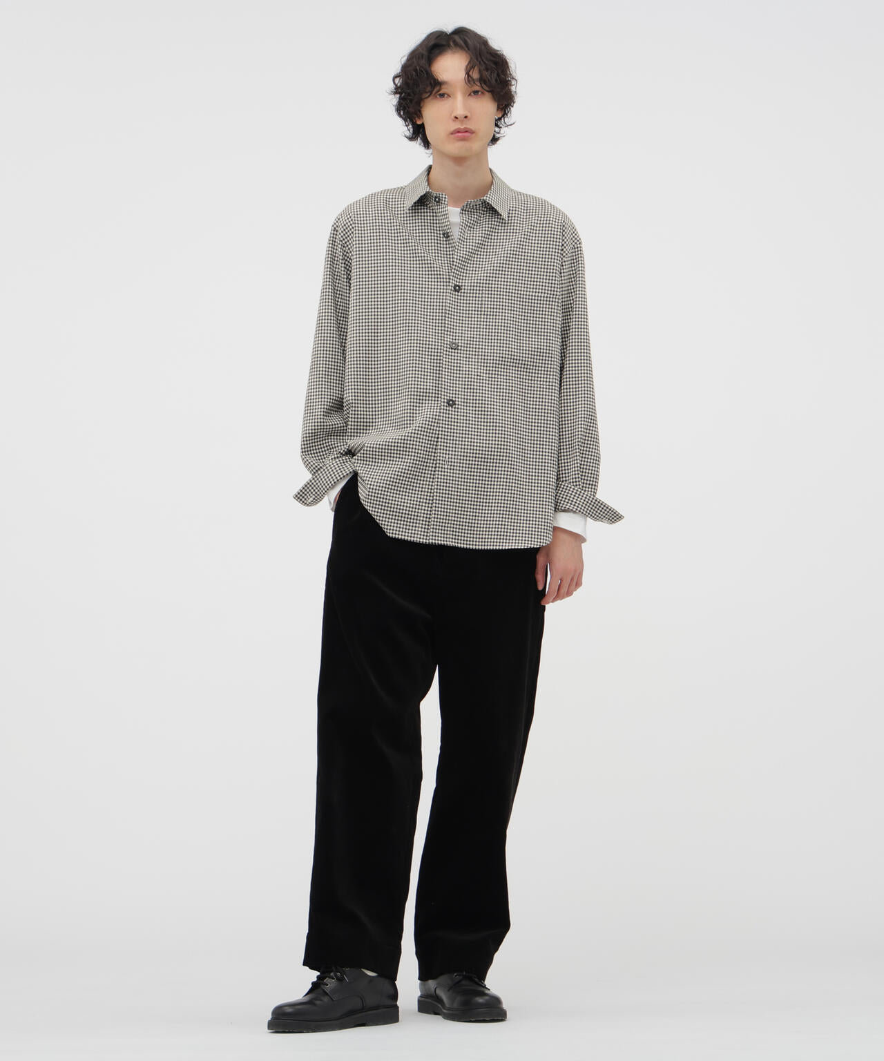 DRY WOOL GINGHAM SHIRT
