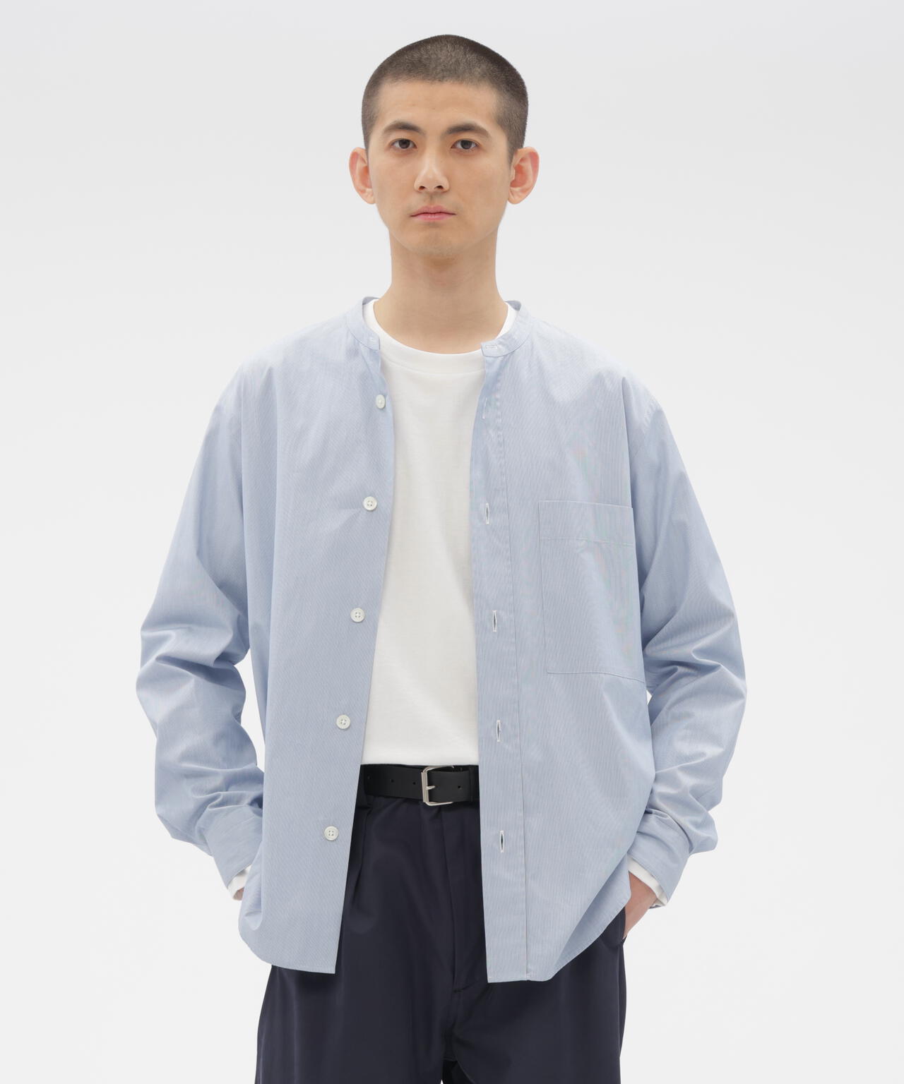 COTTON HAIRLINE STRIPE SHIRT